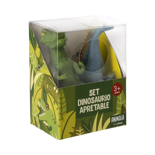 Set de 2 dinosaurios apretables de goma